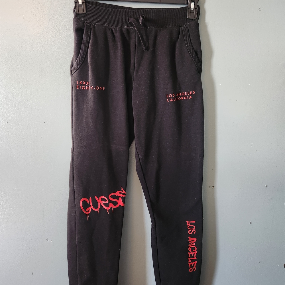 Guess Black Sweatpants with Graffiti Print